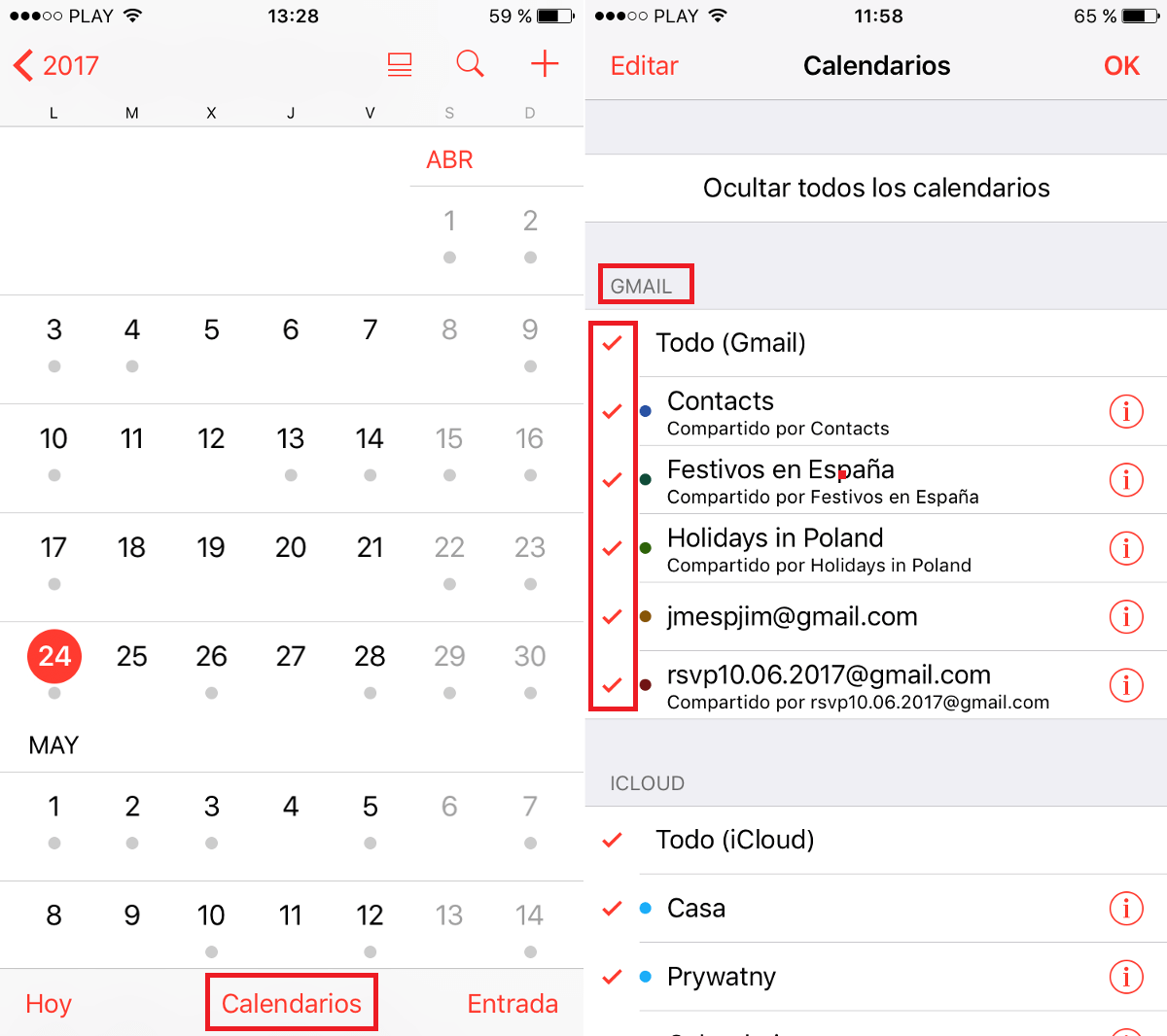 Como añadir el Calendario de Google a la app Calendario de iPhone o